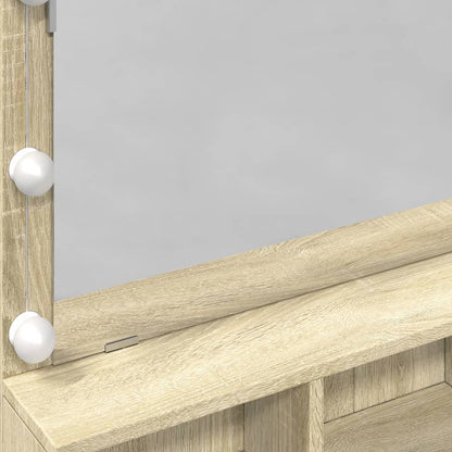 Makeupbord Med Led-Lys 80X41X134,5 Cm