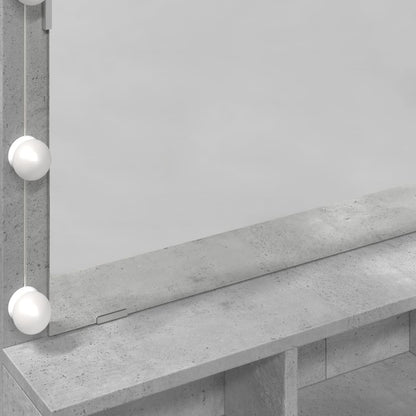 Makeupbord Med Led-Lys 80X41X134,5 Cm