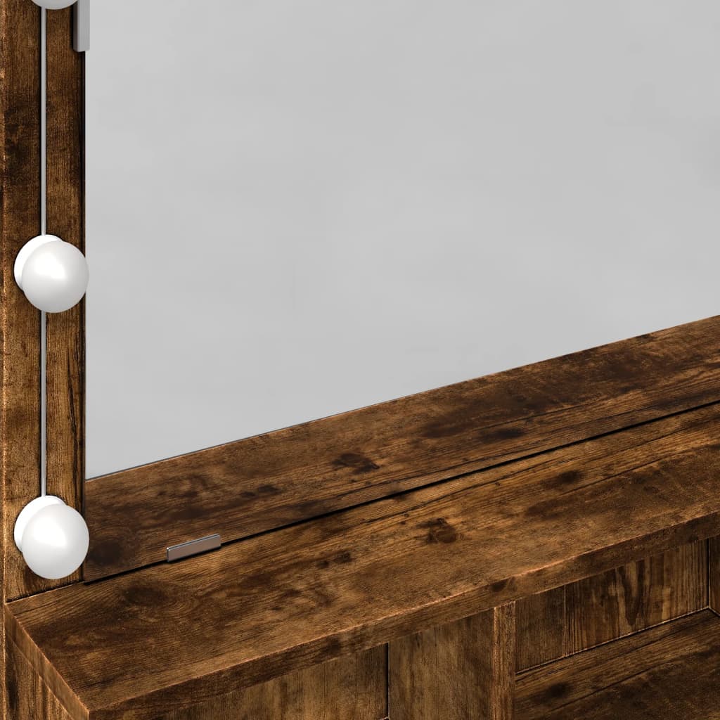 Makeupbord Med Led-Lys 80X41X134,5 Cm