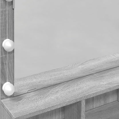 Makeupbord Med Led-Lys 80X41X134,5 Cm