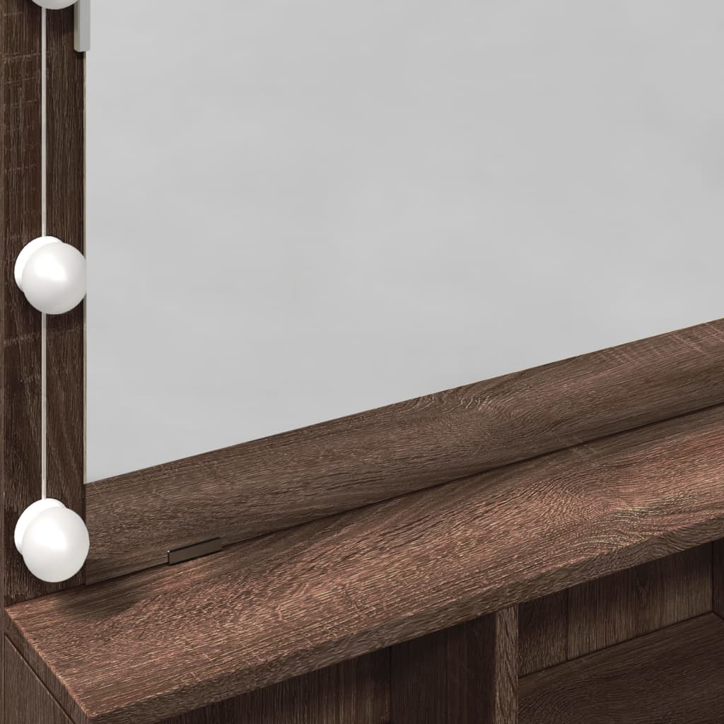 Makeupbord Med Led-Lys 80X41X134,5 Cm