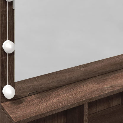 Makeupbord Med Led-Lys 80X41X134,5 Cm