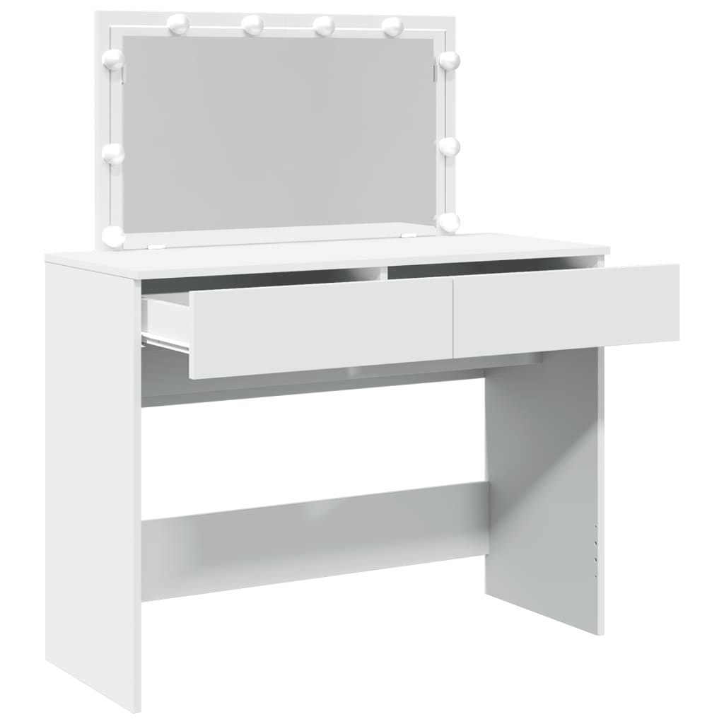 Makeupbord Med Led-Lys 100X40X120 Cm