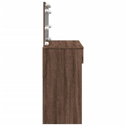 Makeupbord Med Led-Lys 100X40X120 Cm