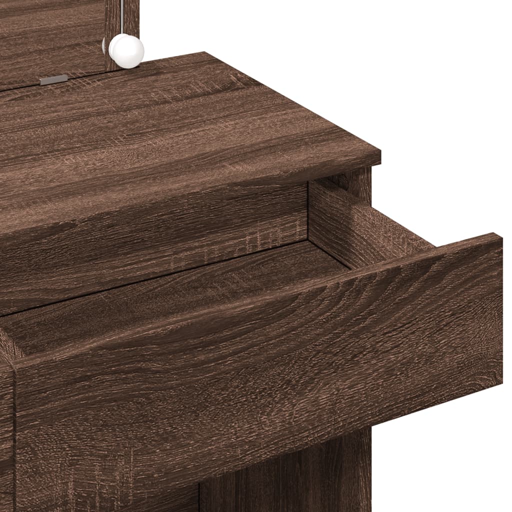 Makeupbord Med Led-Lys 100X40X120 Cm