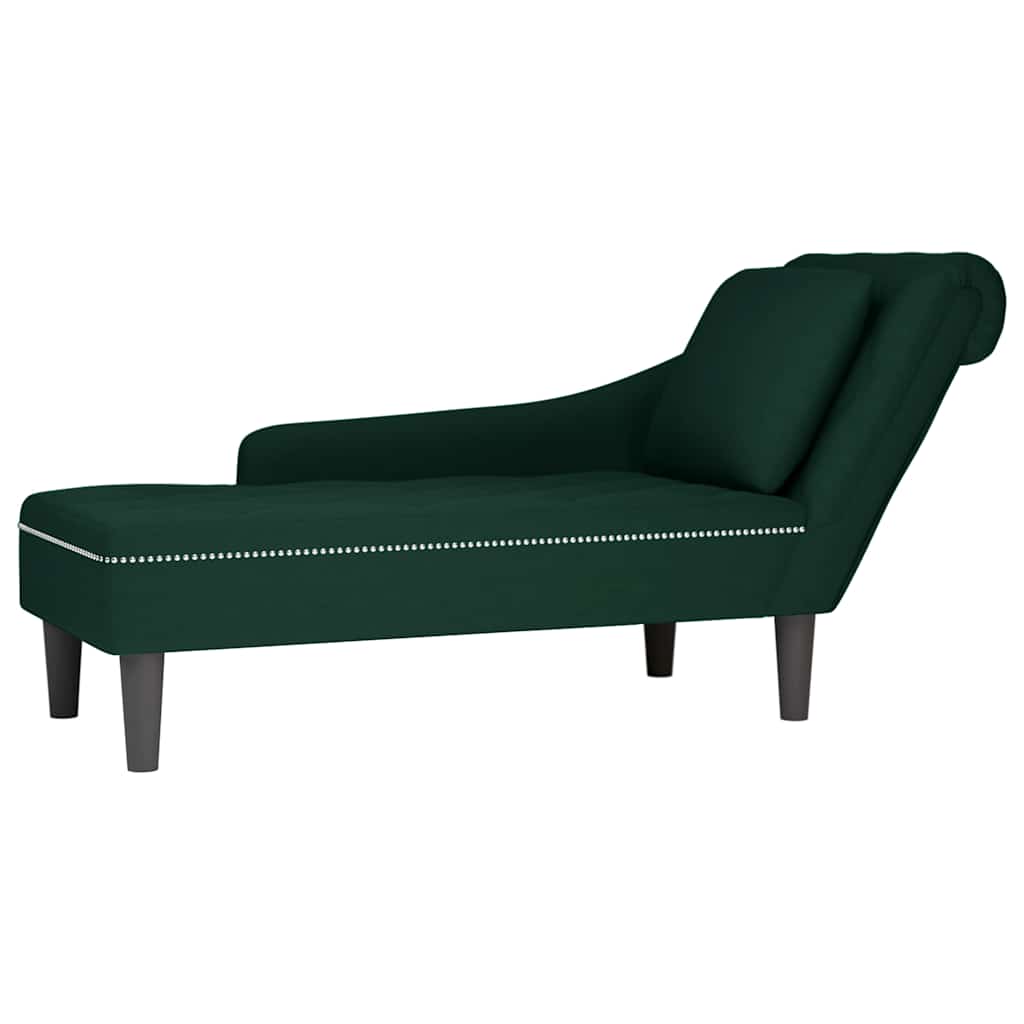 Chaiselong Med Pude Og Højre Armlæn Fløjl - Variant 4009774