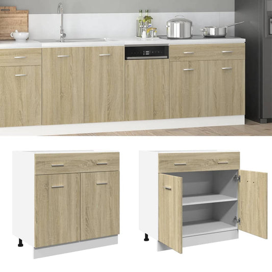 Skuffeunderskab 80X46X81,5 Cm Konstrueret Træ Sonoma-Eg