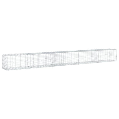 Gabionkurv Med Cover 500x50x50 Cm Galvaniseret Jern - Billede 2