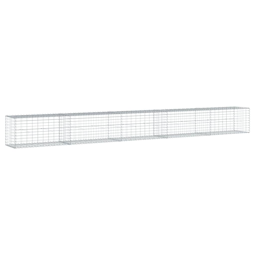 Gabionkurv Med Cover 500x50x50 Cm Galvaniseret Jern - Billede 5