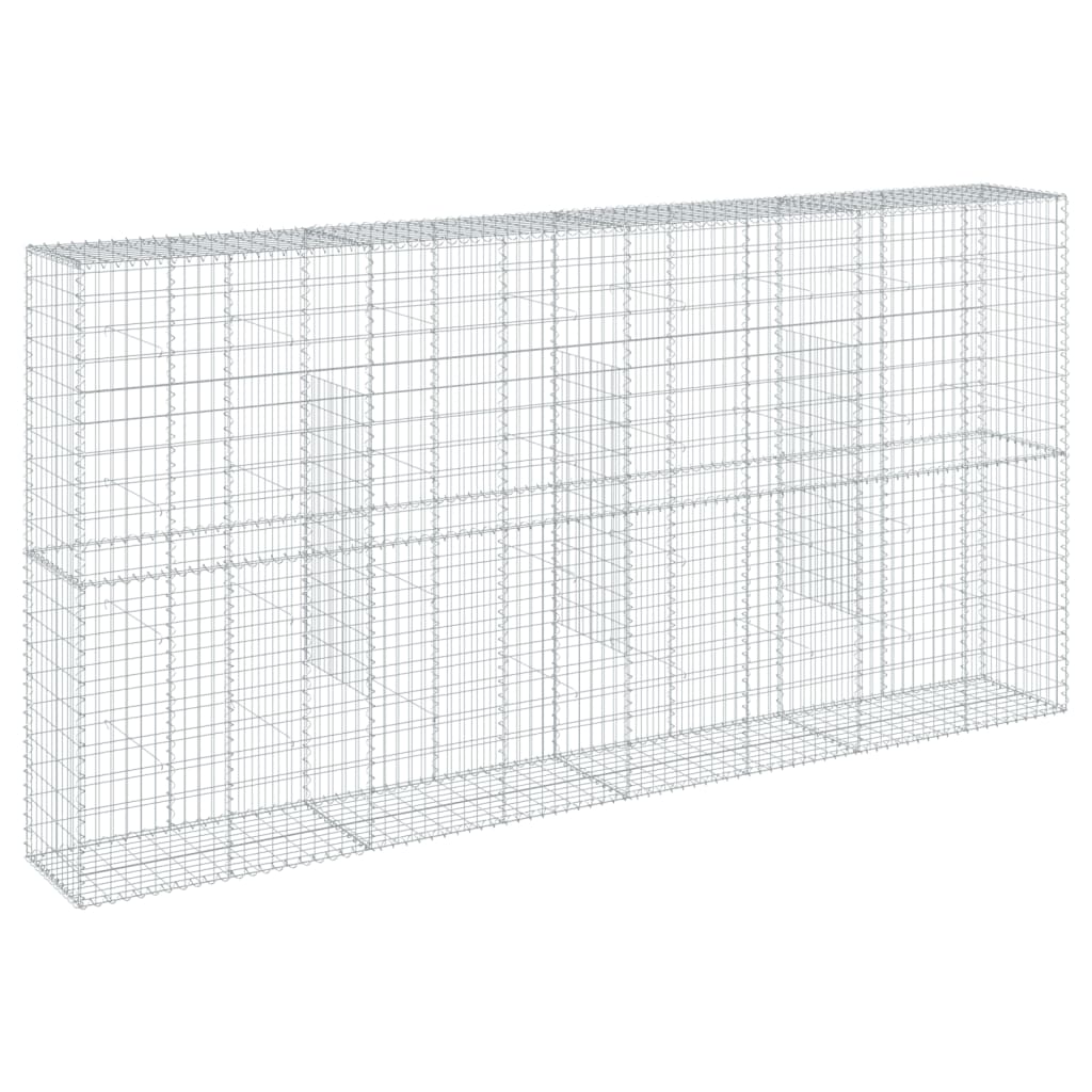 Gabionkurv Med Cover 400x50x200 Cm Galvaniseret Jern - Billede 2