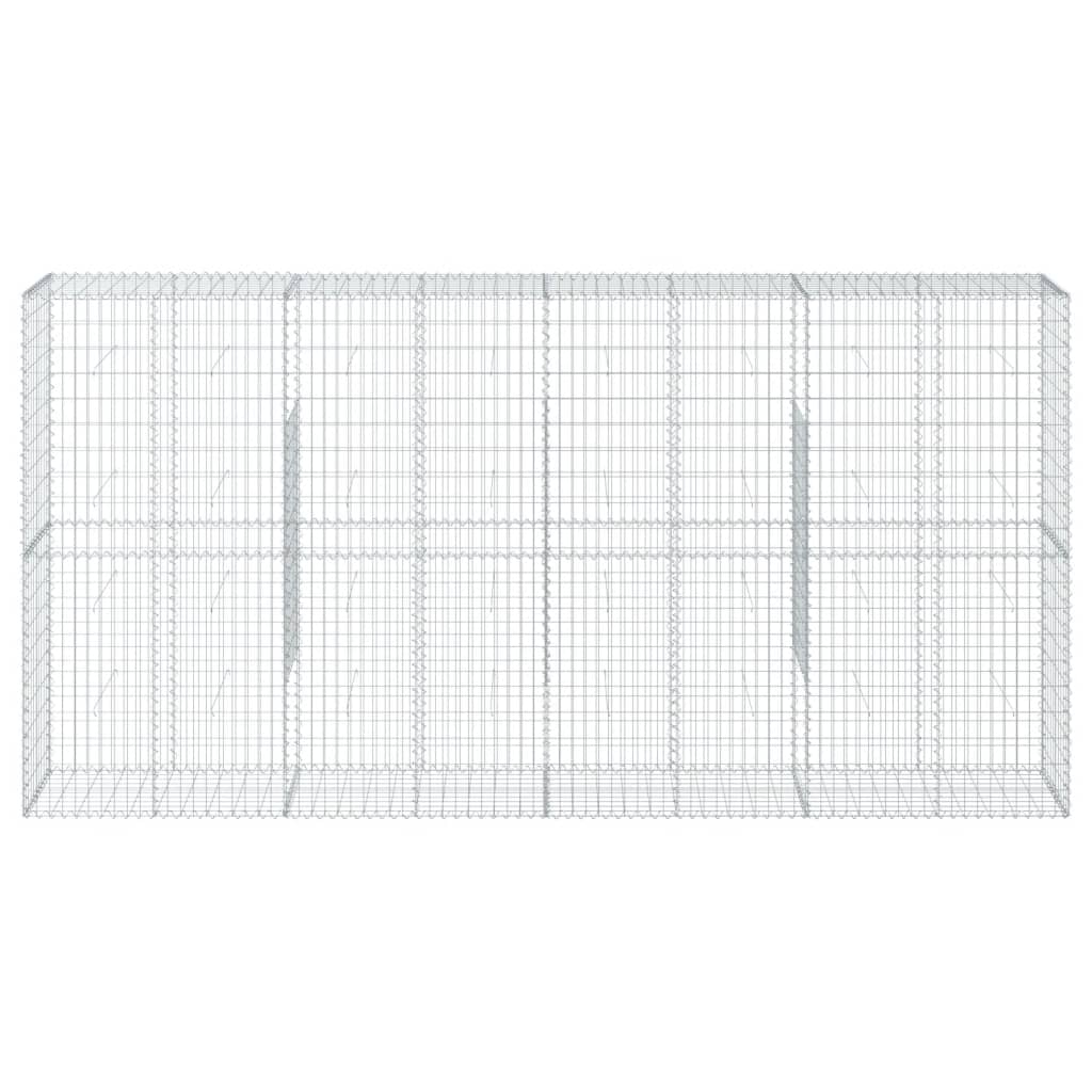 Gabionkurv Med Cover 400x50x200 Cm Galvaniseret Jern - Billede 3