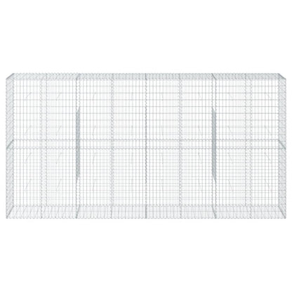 Gabionkurv Med Cover 400x50x200 Cm Galvaniseret Jern - Billede 3