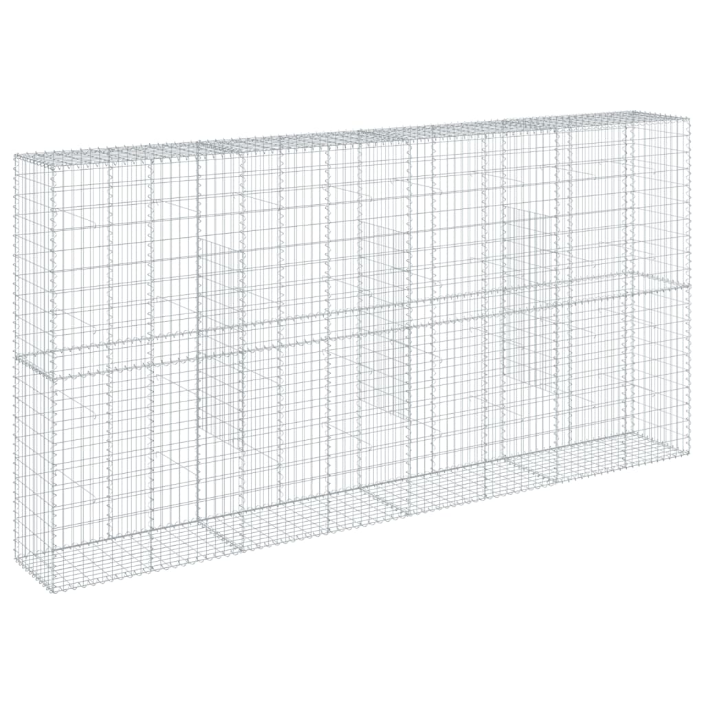 Gabionkurv Med Cover 400x50x200 Cm Galvaniseret Jern - Billede 5