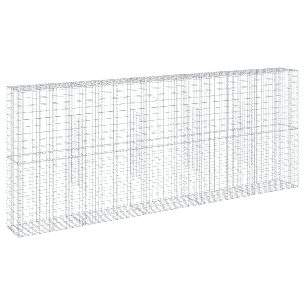 Gabionkurv Med Cover 500x50x200 Cm Galvaniseret Jern - Billede 2