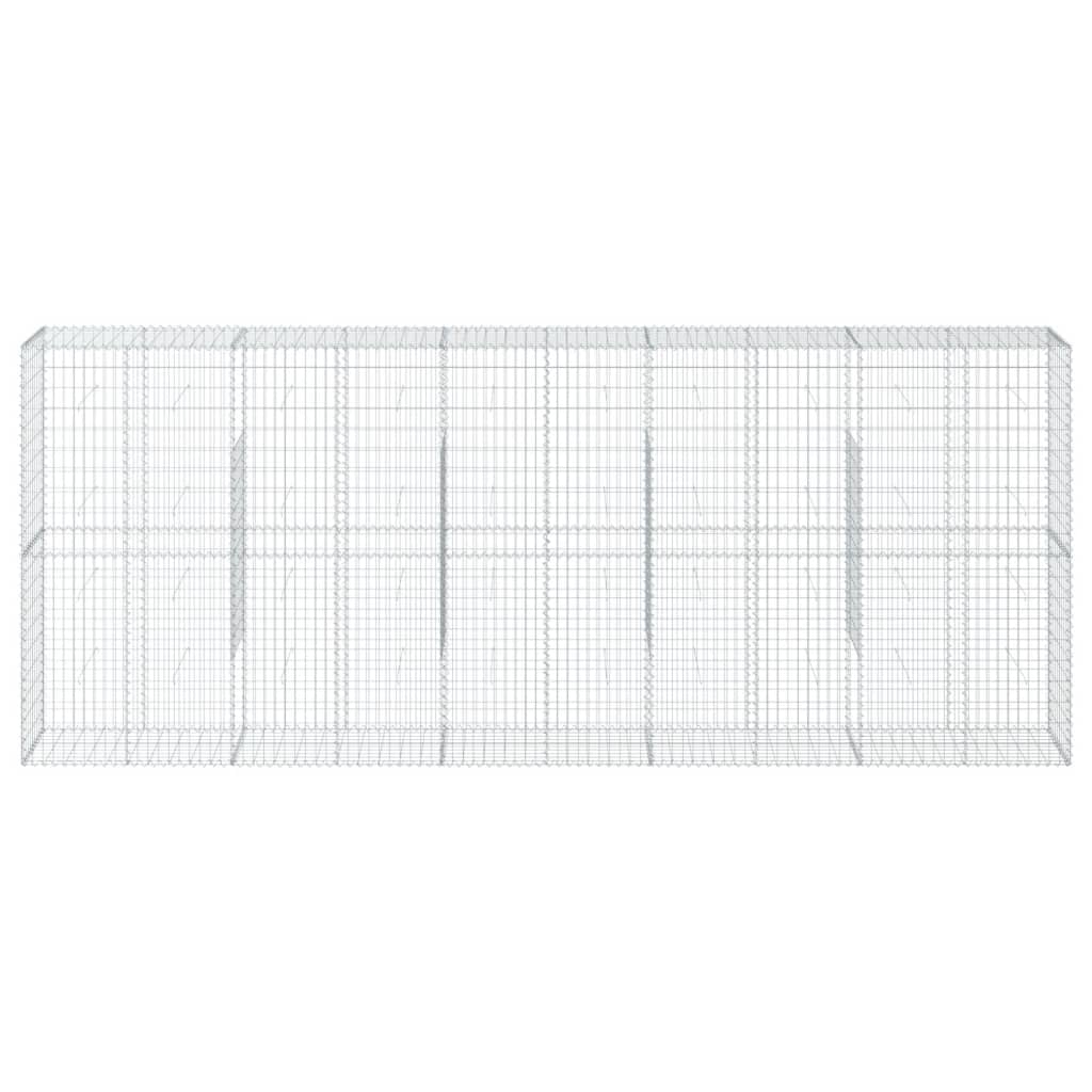 Gabionkurv Med Cover 500x50x200 Cm Galvaniseret Jern - Billede 3