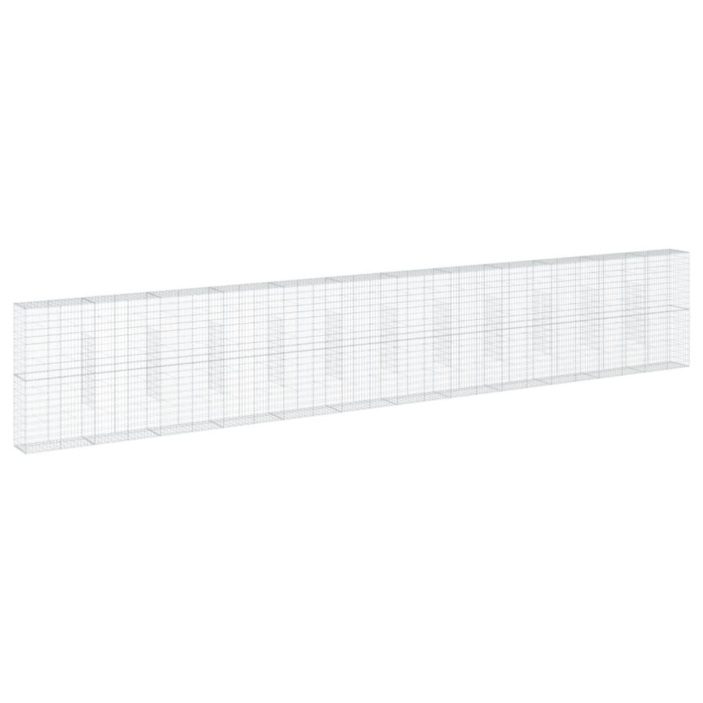 Gabionkurv Med Cover 1200x50x200 Cm Galvaniseret Jern - Billede 2