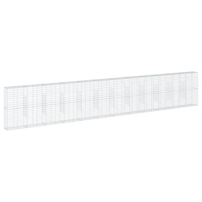 Gabionkurv Med Cover 1200x50x200 Cm Galvaniseret Jern - Billede 2