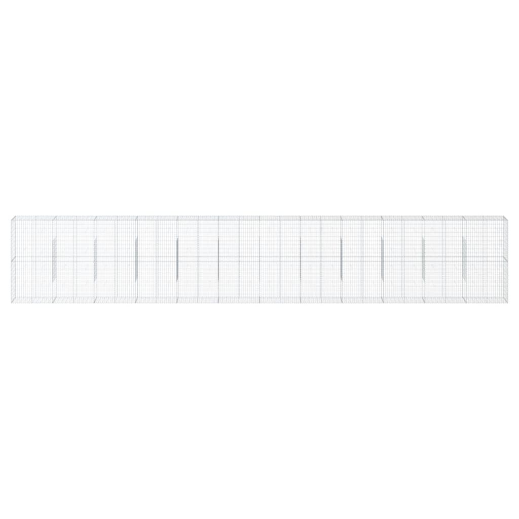 Gabionkurv Med Cover 1200x50x200 Cm Galvaniseret Jern - Billede 3