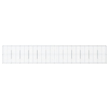 Gabionkurv Med Cover 1200x50x200 Cm Galvaniseret Jern - Billede 3