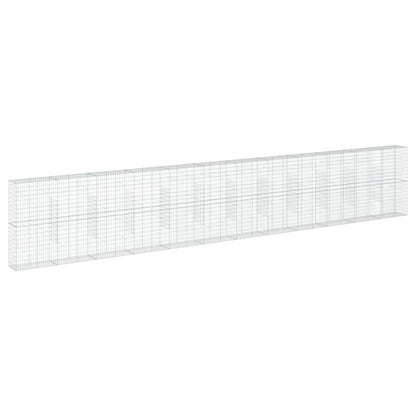Gabionkurv Med Cover 1200x50x200 Cm Galvaniseret Jern - Billede 5