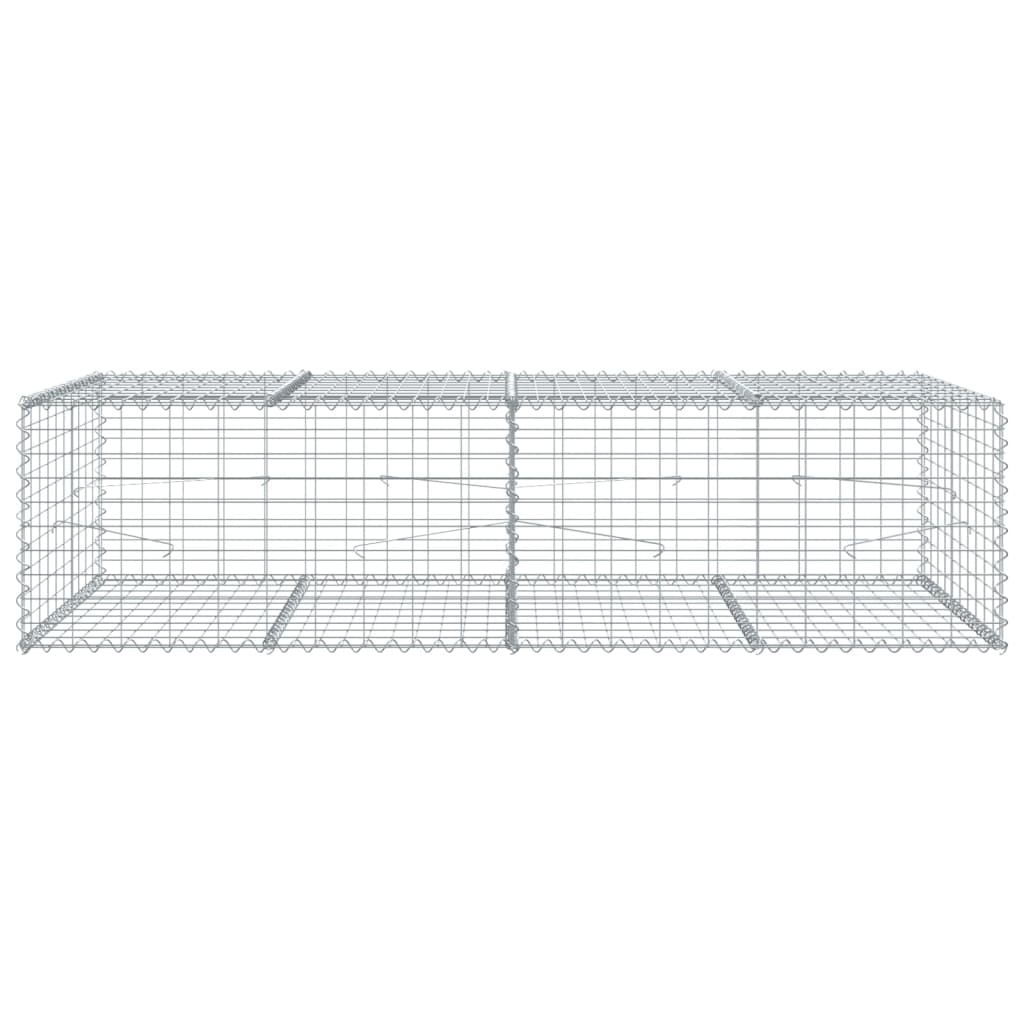 Gabionkurv Med Cover 200x100x50 Cm Galvaniseret Jern - Billede 3