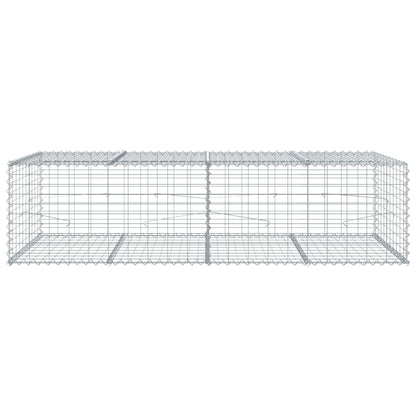 Gabionkurv Med Cover 200x100x50 Cm Galvaniseret Jern - Billede 3