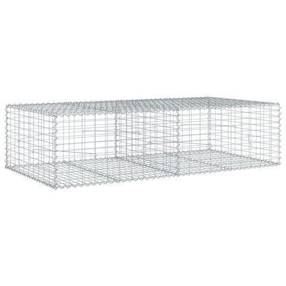 Gabionkurv Med Cover 200x100x50 Cm Galvaniseret Jern - Billede 5