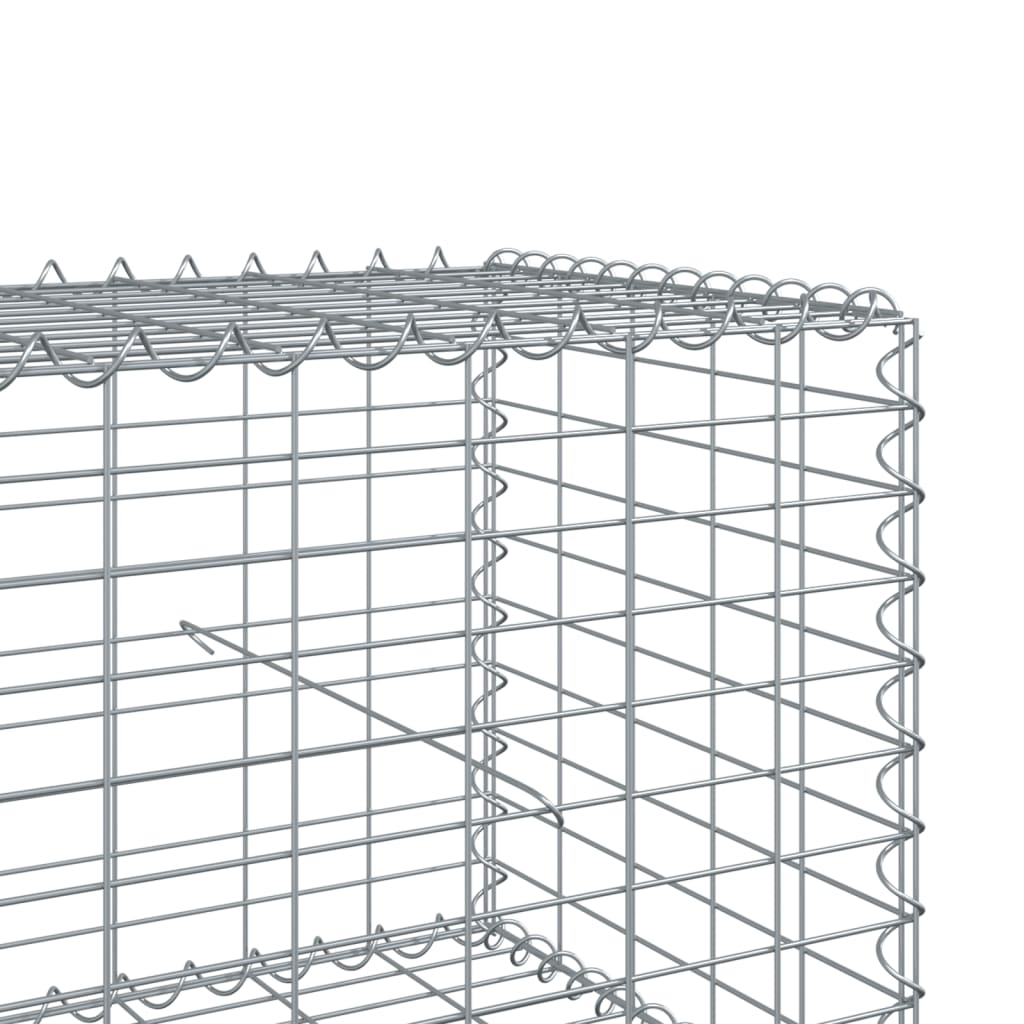 Gabionkurv Med Cover 200x100x50 Cm Galvaniseret Jern - Billede 6
