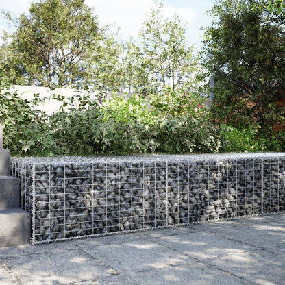 Gabionkurv Med Cover 200x100x50 Cm Galvaniseret Jern - Hovedbillede