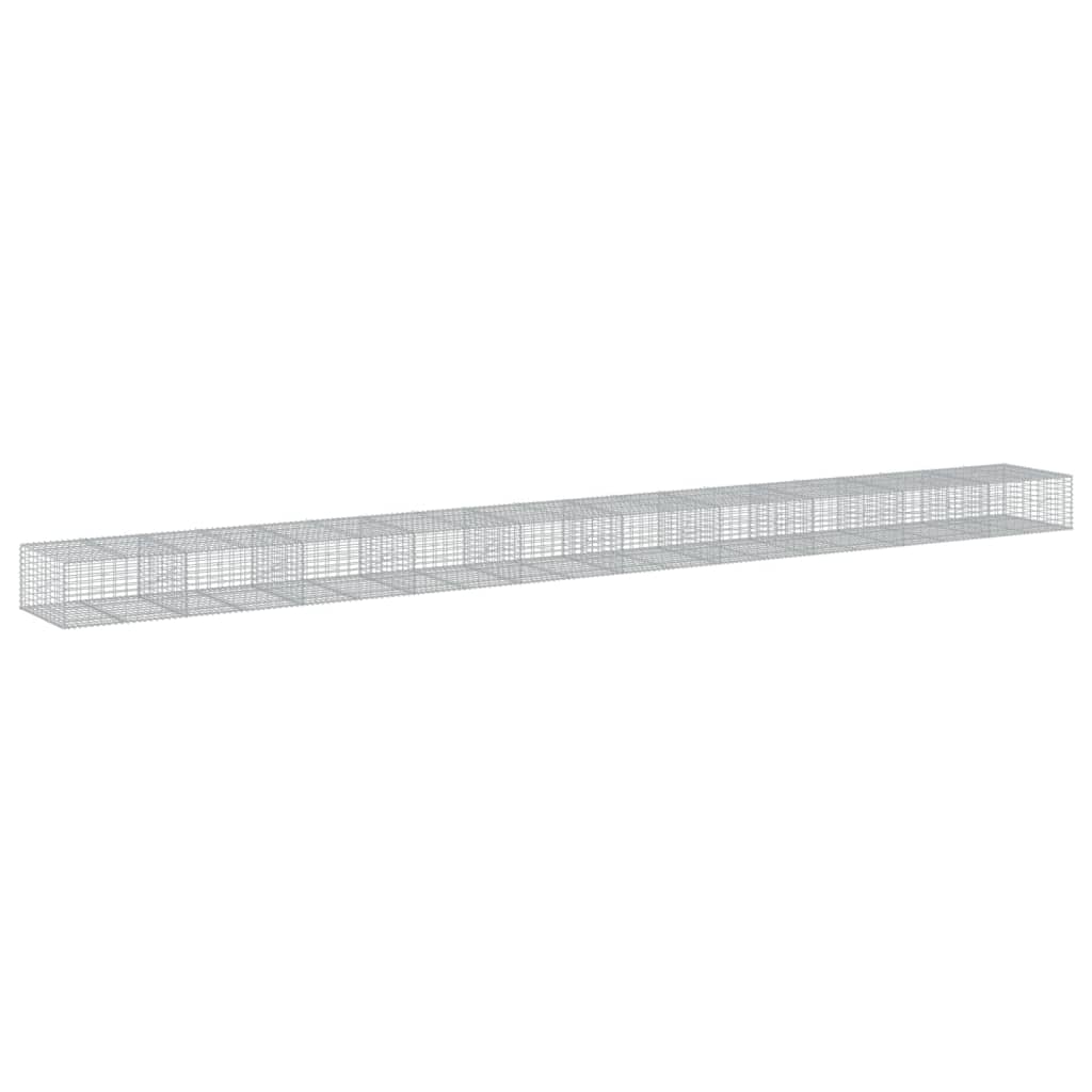 Gabionkurv Med Cover 1000x100x50 Cm Galvaniseret Jern - Billede 2