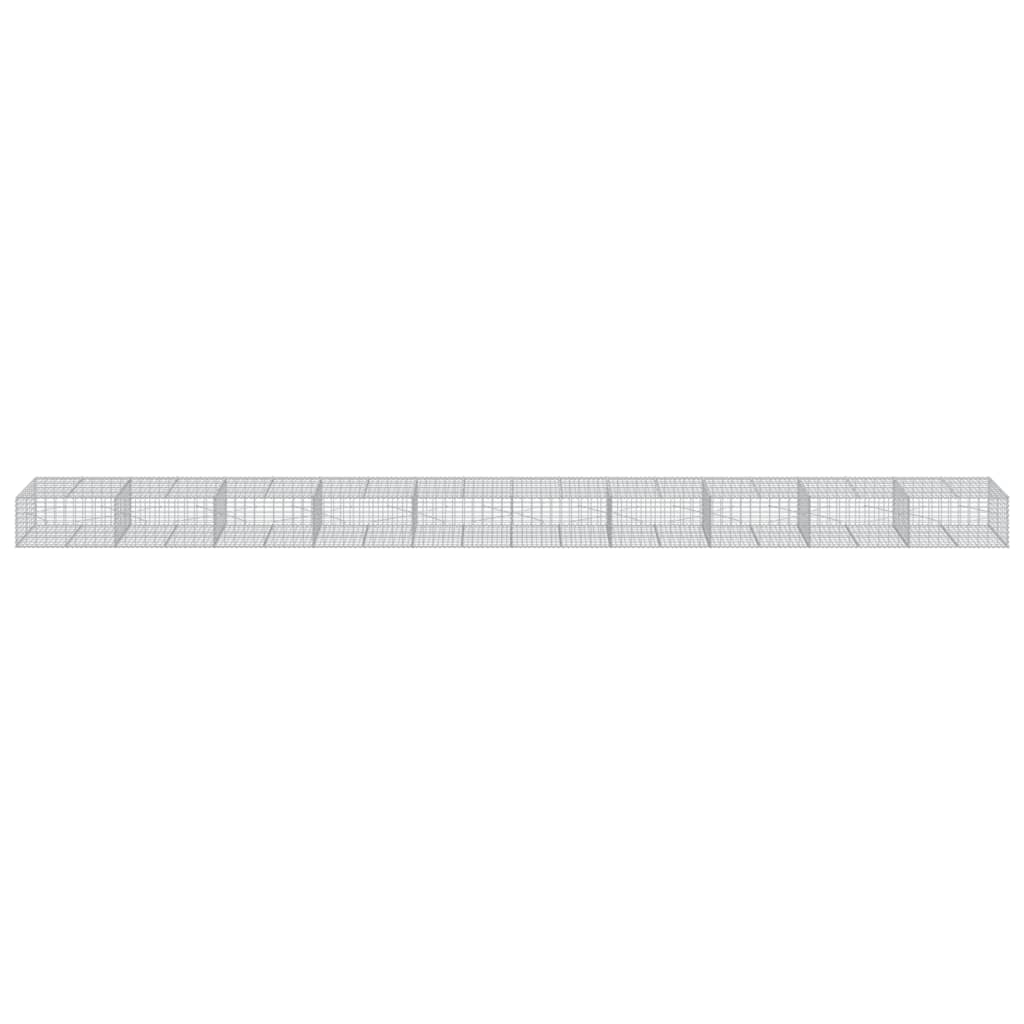Gabionkurv Med Cover 1000x100x50 Cm Galvaniseret Jern - Billede 3