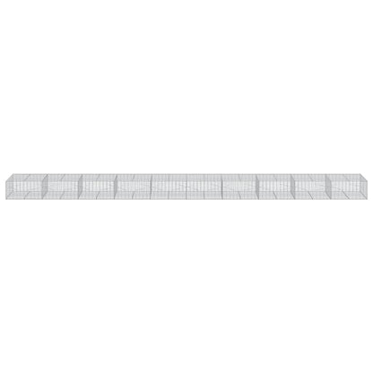 Gabionkurv Med Cover 1000x100x50 Cm Galvaniseret Jern - Billede 3