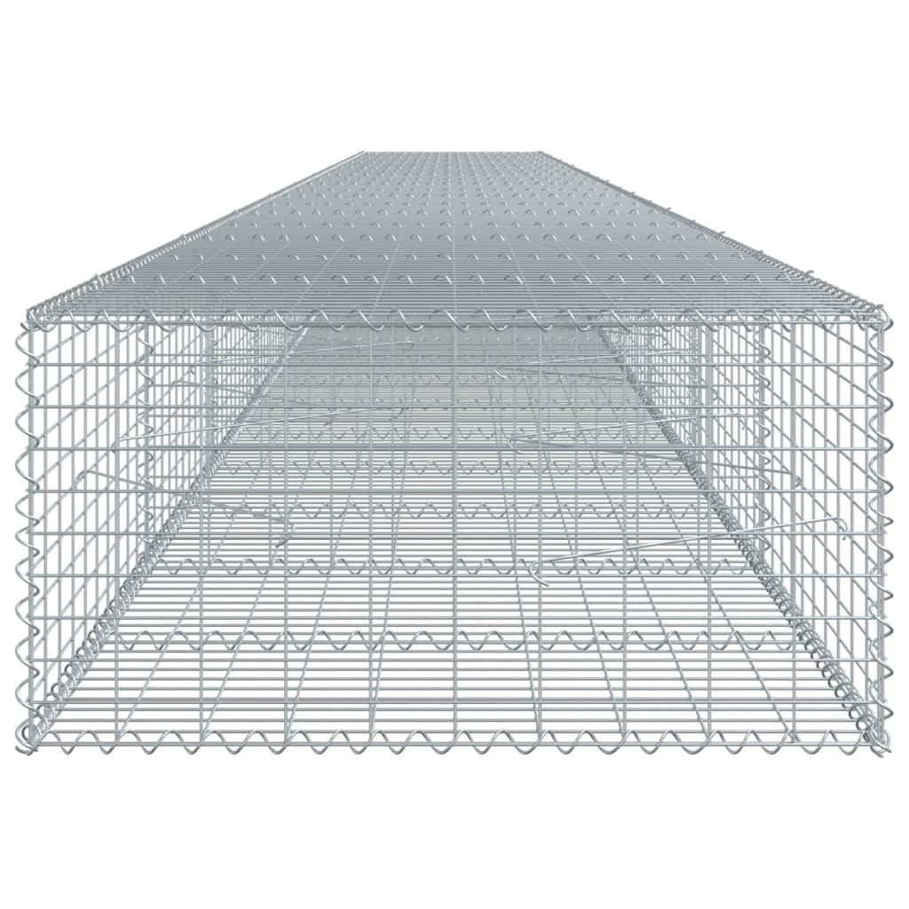 Gabionkurv Med Cover 1000x100x50 Cm Galvaniseret Jern - Billede 4