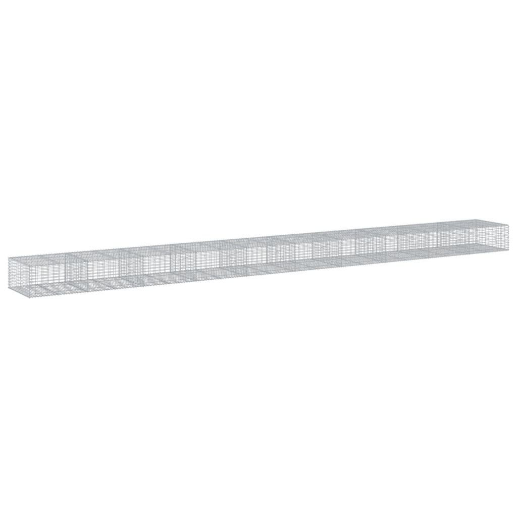 Gabionkurv Med Cover 1000x100x50 Cm Galvaniseret Jern - Billede 5