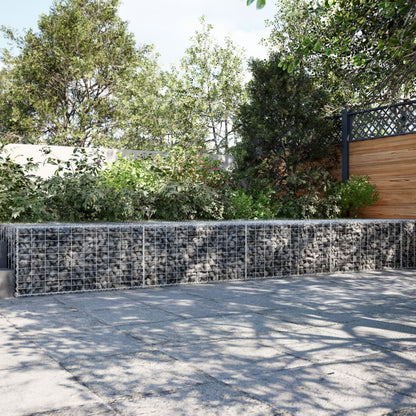 Gabionkurv Med Cover 1000x100x50 Cm Galvaniseret Jern - Hovedbillede