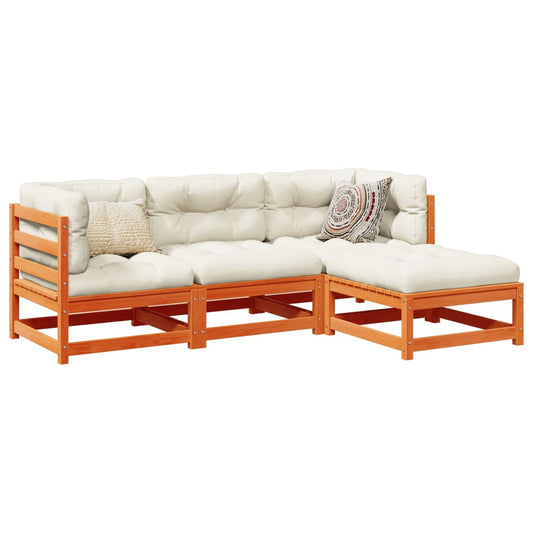 Sofasæt Til Haven 4 Dele Massivt Fyrretræ