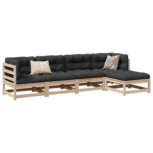 Sofasæt Til Haven 5 Dele Massivt Fyrretræ