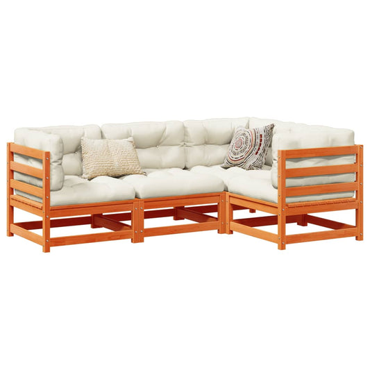 Sofasæt Til Haven 4 Dele Massivt Fyrretræ