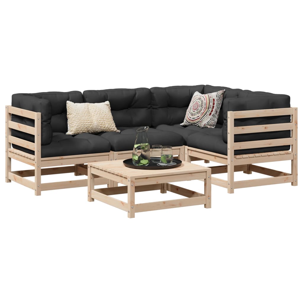 Sofasæt Til Haven 5 Dele Massivt Fyrretræ