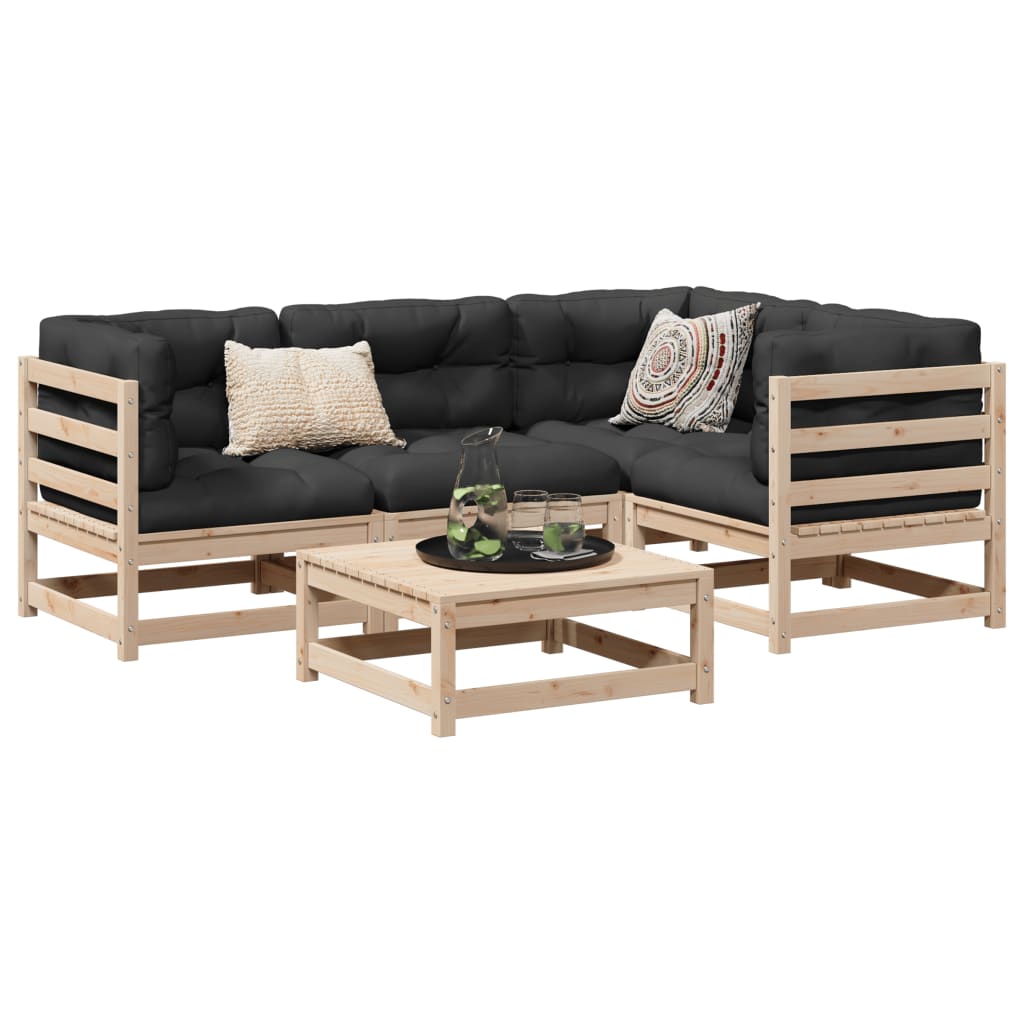 Sofasæt Til Haven 5 Dele Massivt Fyrretræ