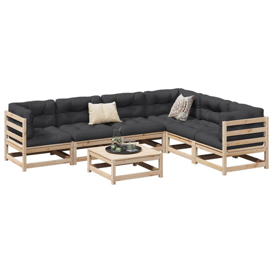 Sofasæt Til Haven 7 Dele Massivt Fyrretræ
