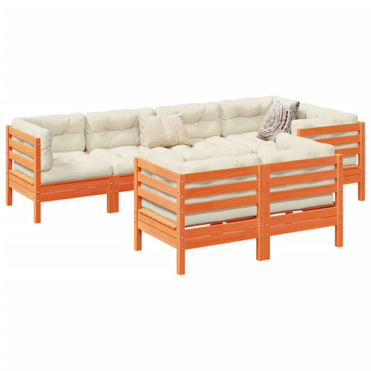 Sofasæt Til Haven 7 Dele Med Hynder Massivt Fyr