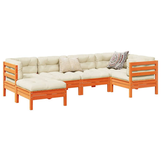Sofasæt Til Haven 6 Dele Med Hynder Massivt Fyr