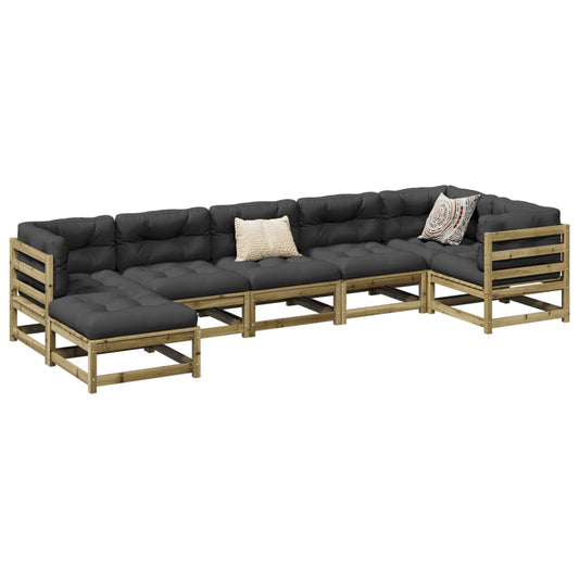 Sofasæt Til Haven 7 Dele Imprægneret Fyrretræ