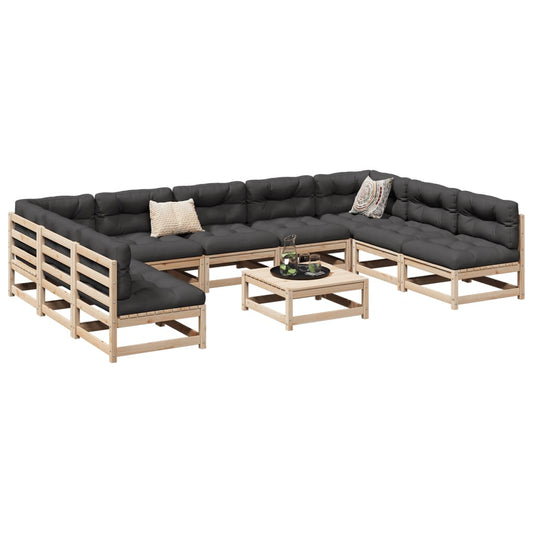 Sofasæt Til Haven 10 Dele Massivt Fyrretræ