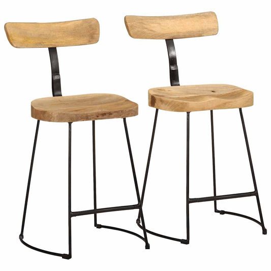 Barstole 2 Stk. Brun Og Sort