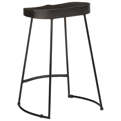 Barstole 2 Stk. 45x40x62 Cm Massivt Mangotræ - Billede 4