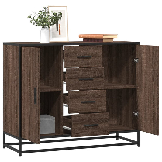 Skænk 92X35X76 Cm Konstrueret Træ Etræsfarve