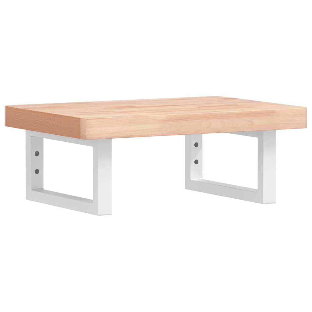 Badeværelseshylde Stål Og Massivt Bøgetræ