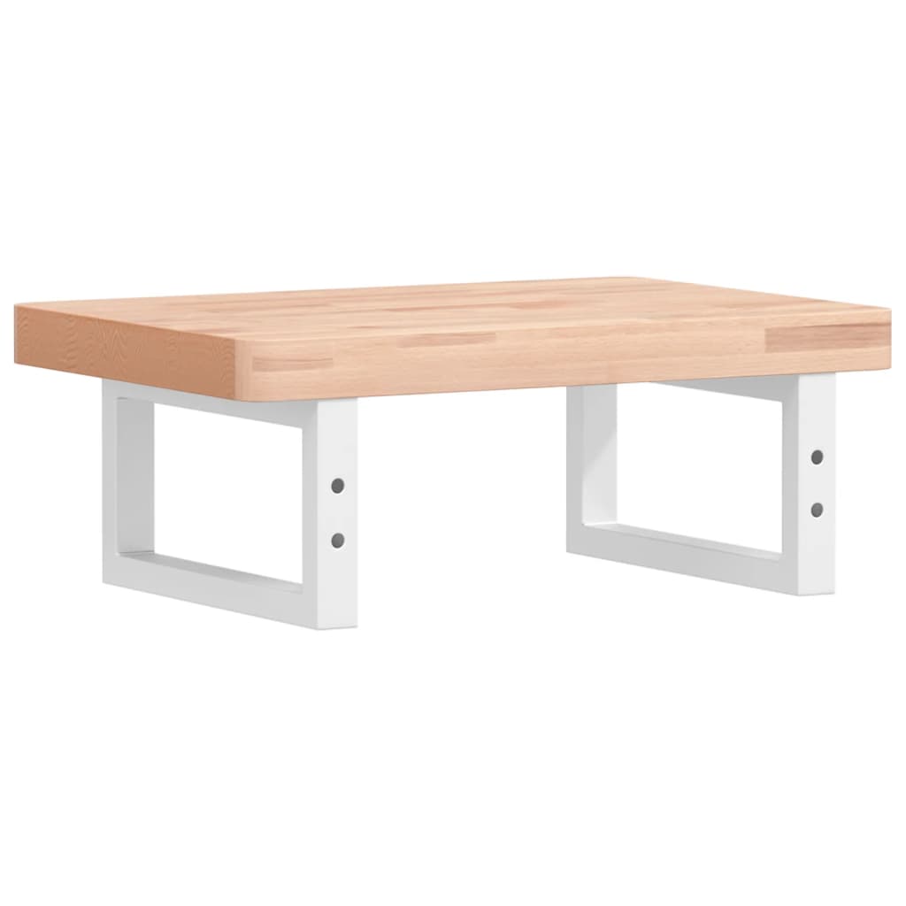 Badeværelseshylde Stål Og Massivt Bøgetræ